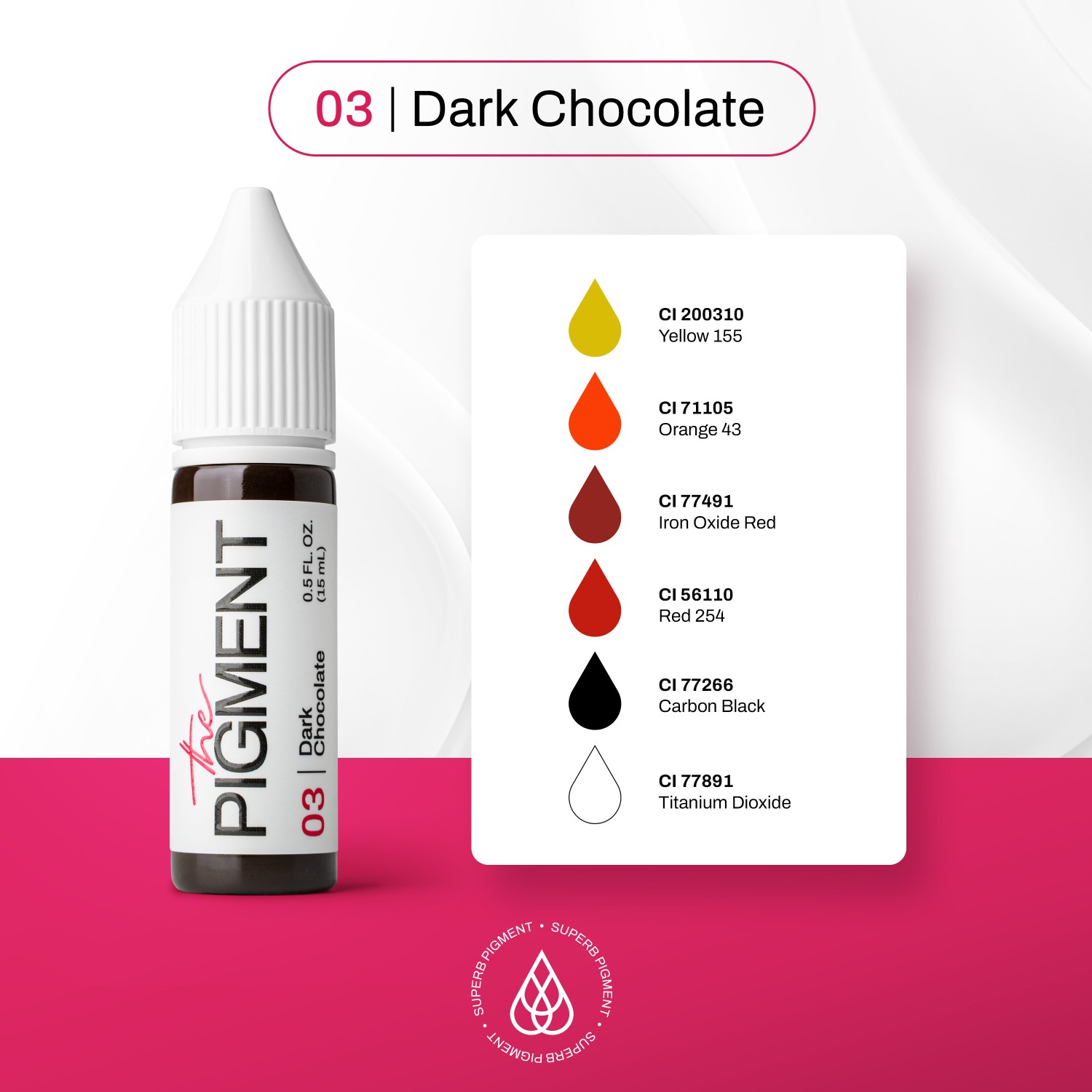 THE PIGMENT წარბის პიგმენტი Dark Chocolate 15 მლ.